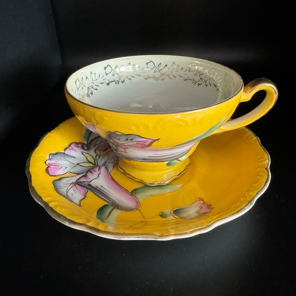 Trimont Hand Painted cup & saucer made in Occupied Japan vintage